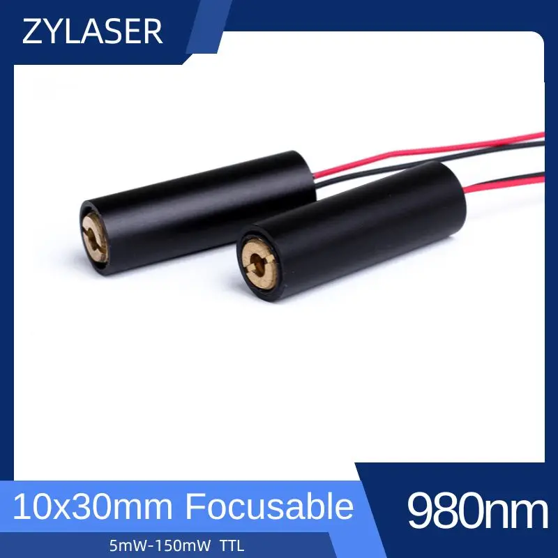 

TTL 10x30mm 980nm 5mW 10mW 30mW 100mW Focusable Invisible Light IR Dot Infrared Laser Module with 3V-5V Positioning Lights