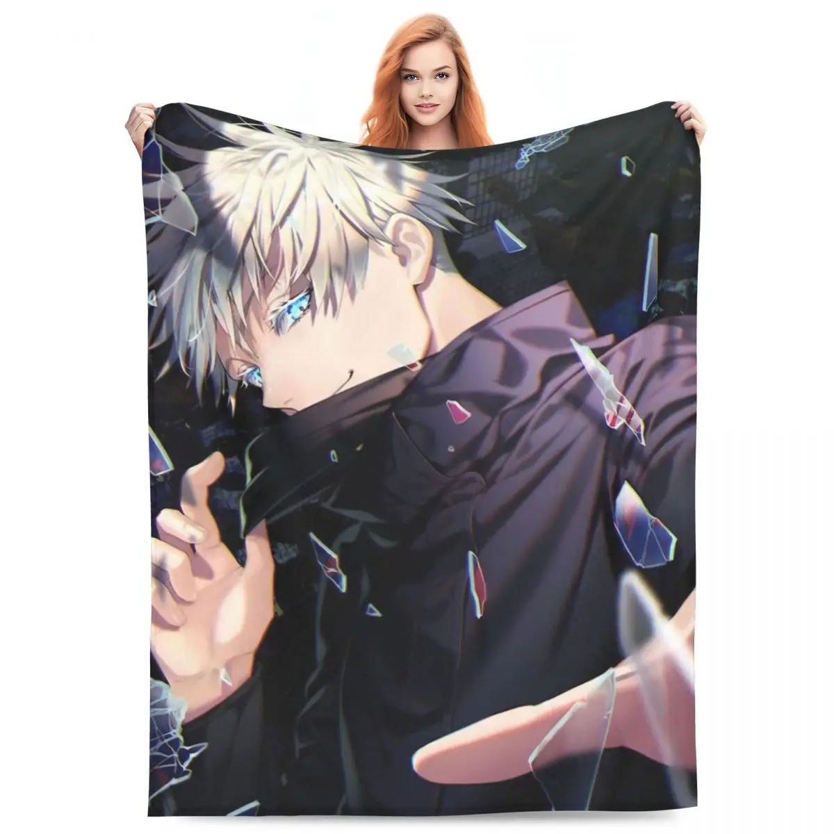 

Cool Flannel Blanket Japanese Anime Super Soft Throw Blanket for Couch Bed Picnic Funny Bedspread Sofa Bed Cover