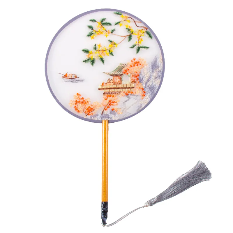 Antique Style Embroidery Circular Fan Embroidery Royal Court Tassel round Fan Han Chinese Clothing Cheongsam Handheld Fan
Antique Style Embroidery Circular Fan Embroidery Royal Court Tassel round Fan Han Chinese Clothing Cheongsam Handheld Fan
