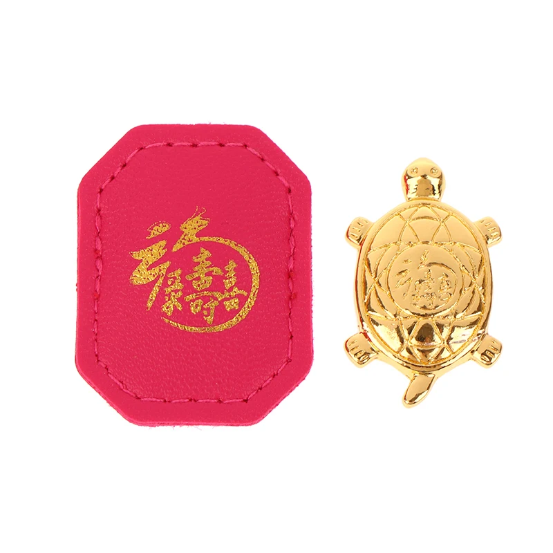 

Талисман фэн-шуй, Маленькая Золотая черепаха, охраняющая молитву, счастливое богатство, домашний декор, счастливый подарок, талисман в сумке