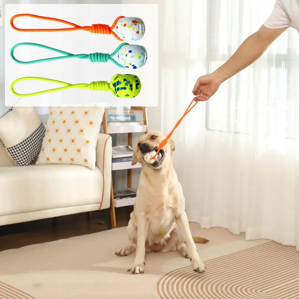 

Dog Chew Ball Toy with String Interactive Toys Bite-resistant Boredom TPU Pet Teething Ball Toy Pet Training Supplies