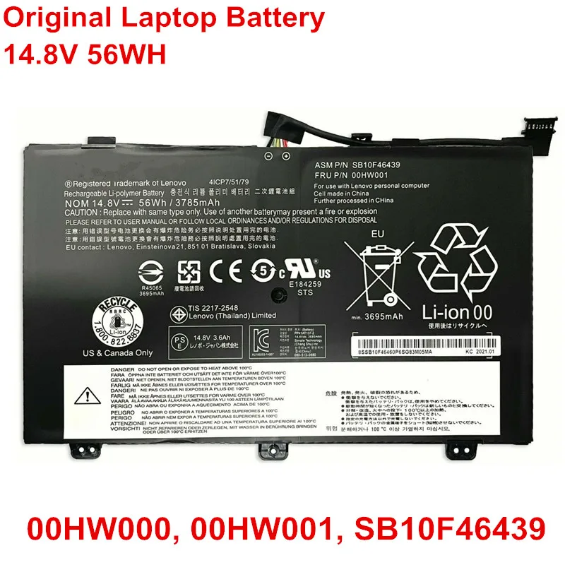 Genuine Original 00HW000 00HW001 Laptop Battery 14.8V 56WH For Lenovo Thinkpad S3 Yoga 14 Notebook SB10F46439 Internal Generic
Genuine Original 00HW000 00HW001 Laptop Battery 14.8V 56WH For Lenovo Thinkpad S3 Yoga 14 Notebook SB10F46439 Internal Generic