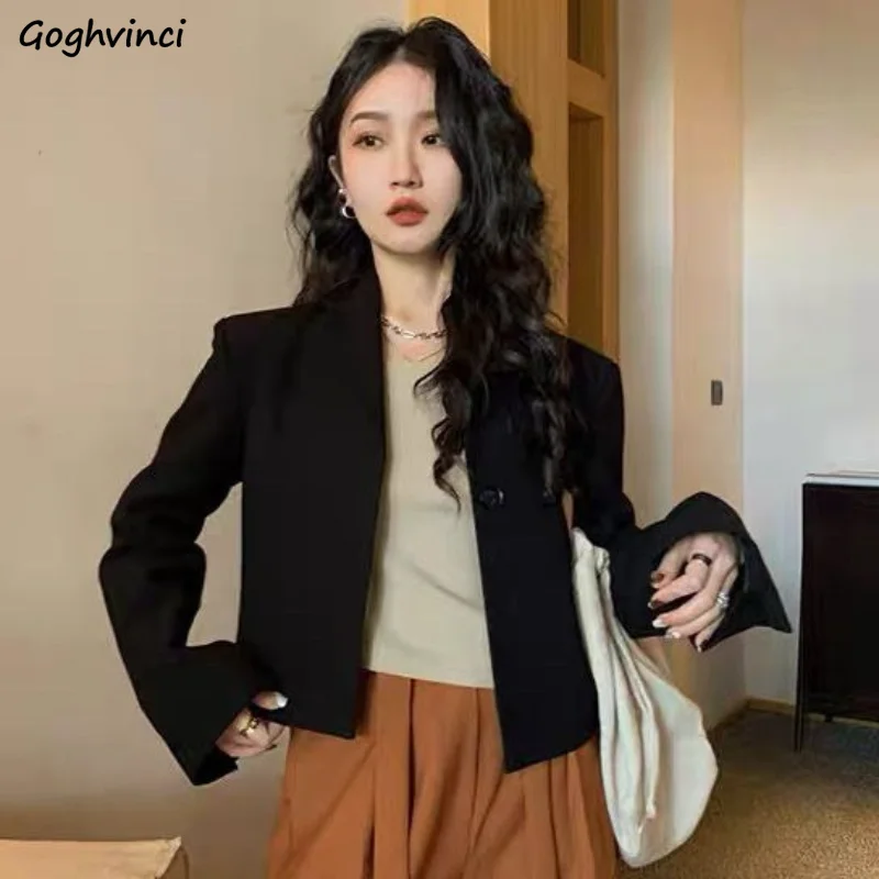 Blazers for Women Solid Basic Tender Office Lady Spring All-match Cropped Notched Casual Korean Style Fashion Long-sleeve Daily
Blazers for Women Solid Basic Tender Office Lady Spring All-match Cropped Notched Casual Korean Style Fashion Long-sleeve Daily