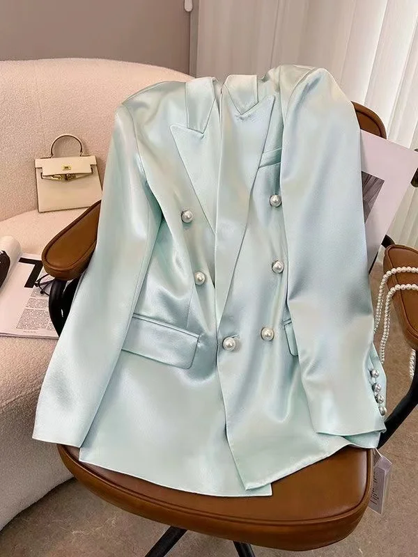 2023 women fashion casual solid color suit female korean style summer retro high-quality double-breasted suit jacket
2023 women fashion casual solid color suit female korean style summer retro high-quality double-breasted suit jacket