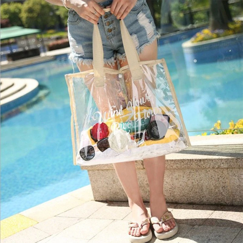 Beach Bag Transparent Waterproof Large Capacity Jelly Bag Outdoor Sports Swimming Travel Shopping Handbag 4 Colours Optional
Beach Bag Transparent Waterproof Large Capacity Jelly Bag Outdoor Sports Swimming Travel Shopping Handbag 4 Colours Optional