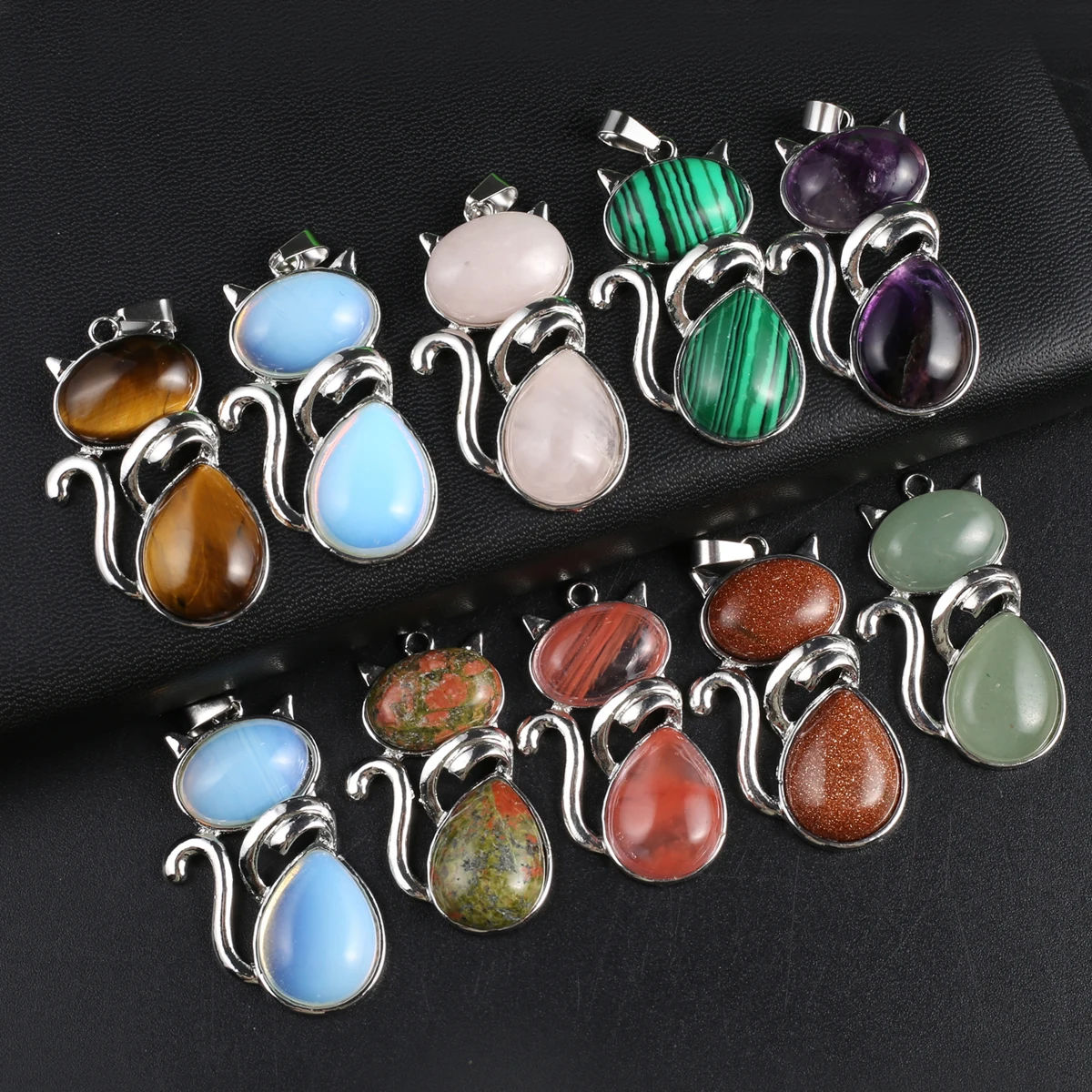 2Pcs Natural Stone Pendants Cute Cat Shape Amethyst Opal Charms for Jewelry Making Diy Women Necklace Reiki Healing Gifts
2Pcs Natural Stone Pendants Cute Cat Shape Amethyst Opal Charms for Jewelry Making Diy Women Necklace Reiki Healing Gifts