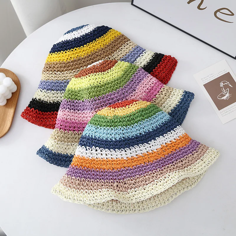 COKK Summer Hats For Women Colorful Stripe Sun Hat Sunshade Fisherman Cap Outdoor Sunscreen Seaside Beach Bucket Hat Female New
COKK Summer Hats For Women Colorful Stripe Sun Hat Sunshade Fisherman Cap Outdoor Sunscreen Seaside Beach Bucket Hat Female New