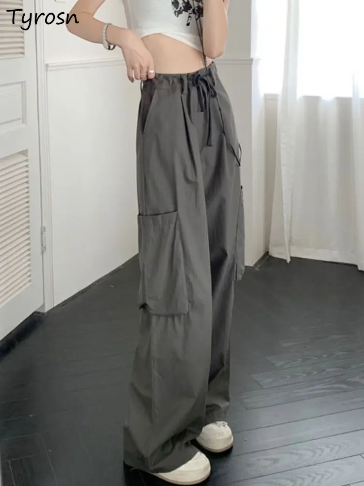 Pants Women Loose Retro Pockets Leisure All-match Fashion Safari Style Summer Ulzzang Trousers Simple Pure Streetwear Hipster
Pants Women Loose Retro Pockets Leisure All-match Fashion Safari Style Summer Ulzzang Trousers Simple Pure Streetwear Hipster