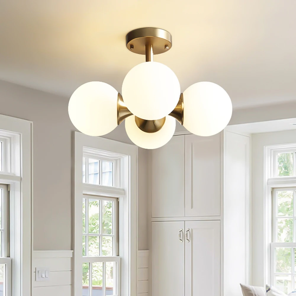 E27*4 Bulbs Modern LED Ceiling Lights Nordic Creative Glass Ball Led ceiling lamps living room Kitchen bedroom garnish fixtures
E27*4 Bulbs Modern LED Ceiling Lights Nordic Creative Glass Ball Led ceiling lamps living room Kitchen bedroom garnish fixtures