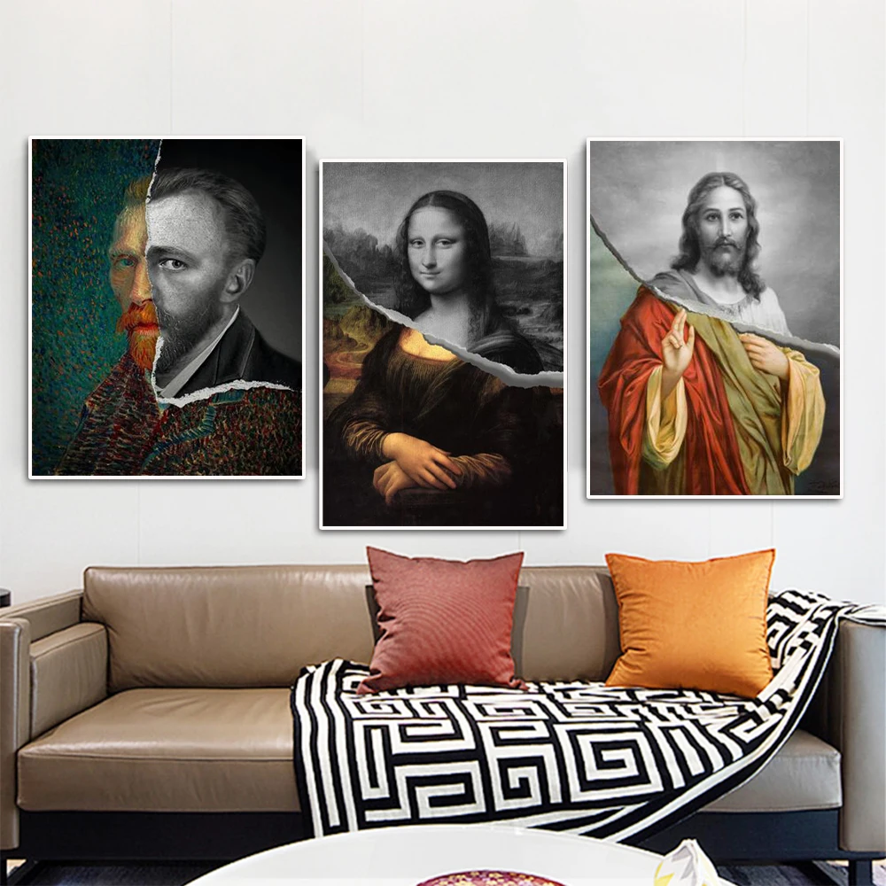 Nordic Abstraction Van Gogh And Mona Lisa And Jesus Tear Collage Art Poster Canvas Painting Modern Home Decor Pictures Frameless
Nordic Abstraction Van Gogh And Mona Lisa And Jesus Tear Collage Art Poster Canvas Painting Modern Home Decor Pictures Frameless