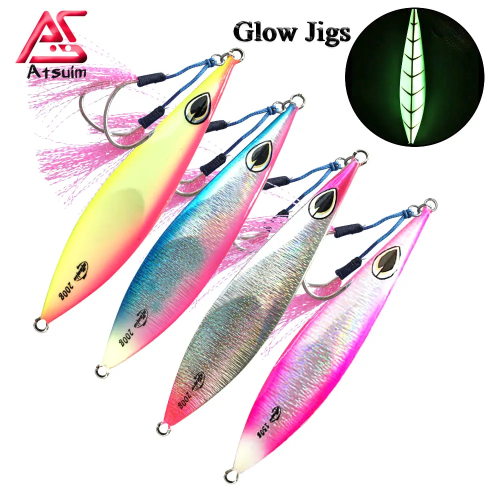AS Pesca Slow Metal Jigging Hooks Sinking Glow Jigs 80g100g150g200g250g300g Falling Lure Fishing Pitch Angler Leurre Bait
AS Pesca Slow Metal Jigging Hooks Sinking Glow Jigs 80g100g150g200g250g300g Falling Lure Fishing Pitch Angler Leurre Bait