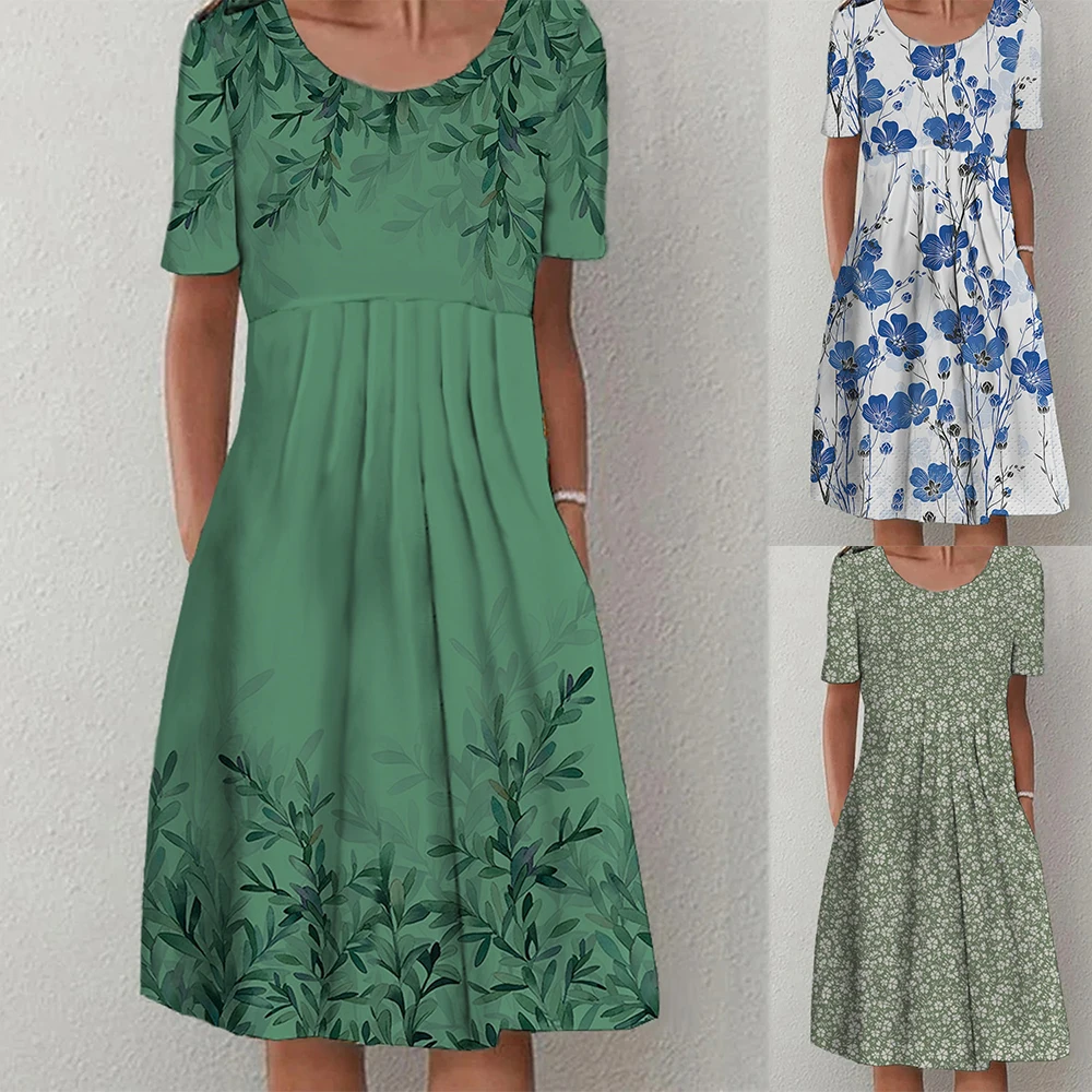 Women's Casual Dress Summer Dress Print Dress Floral Pocket Print Crew Neck Short Sleeve Midi Dress Active Outdoor Daily
Women's Casual Dress Summer Dress Print Dress Floral Pocket Print Crew Neck Short Sleeve Midi Dress Active Outdoor Daily