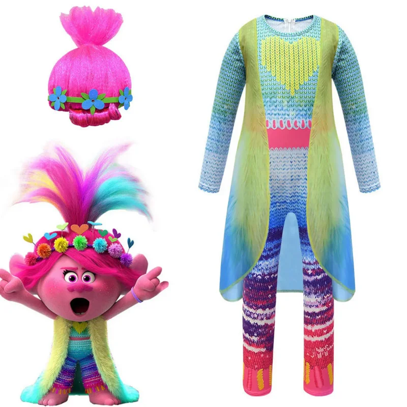 Trolls 2 Halloween Costumes for Kids Fancy Girls Cosplay Jumpsuit Poppy Princess Siamese Anime Clothes Elf World COS Clothing
Trolls 2 Halloween Costumes for Kids Fancy Girls Cosplay Jumpsuit Poppy Princess Siamese Anime Clothes Elf World COS Clothing