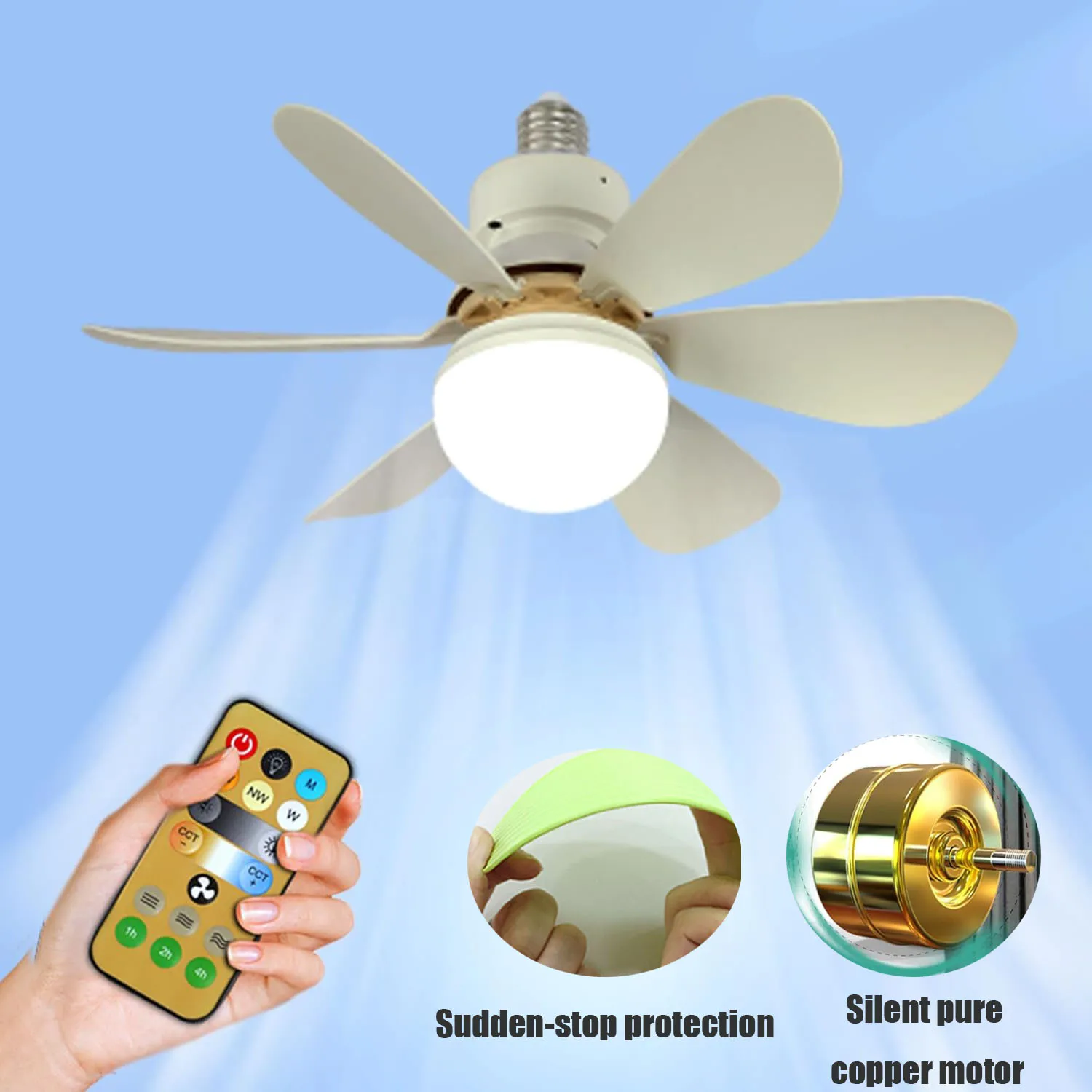 40W LED Ceiling Fan With Light And Control E27 Safety Removable Fan Blades Fan Light Silence For Room Home Living Room Lighting
40W LED Ceiling Fan With Light And Control E27 Safety Removable Fan Blades Fan Light Silence For Room Home Living Room Lighting