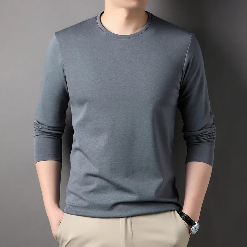 Silk Long Sleeve T-shirt for Men's 2023 Autumn New Youth Round Neck Pullover Solid Comfortable Men's Underlay
Silk Long Sleeve T-shirt for Men's 2023 Autumn New Youth Round Neck Pullover Solid Comfortable Men's Underlay