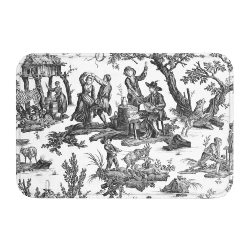 Black And White Toile De Jouy Doormat Anti-Slip Kitchen Bathroom Mat Living Room Floor Door Entrance Carpet Rug
Black And White Toile De Jouy Doormat Anti-Slip Kitchen Bathroom Mat Living Room Floor Door Entrance Carpet Rug