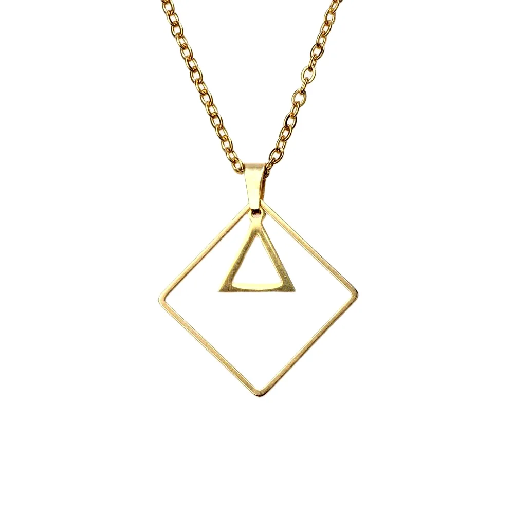 Classic Gold Stainless Steel 27mm "Geometric Triangle" Pendant Chain Necklace Choker Women's Jewelry Birthday Gift
Classic Gold Stainless Steel 27mm "Geometric Triangle" Pendant Chain Necklace Choker Women's Jewelry Birthday Gift