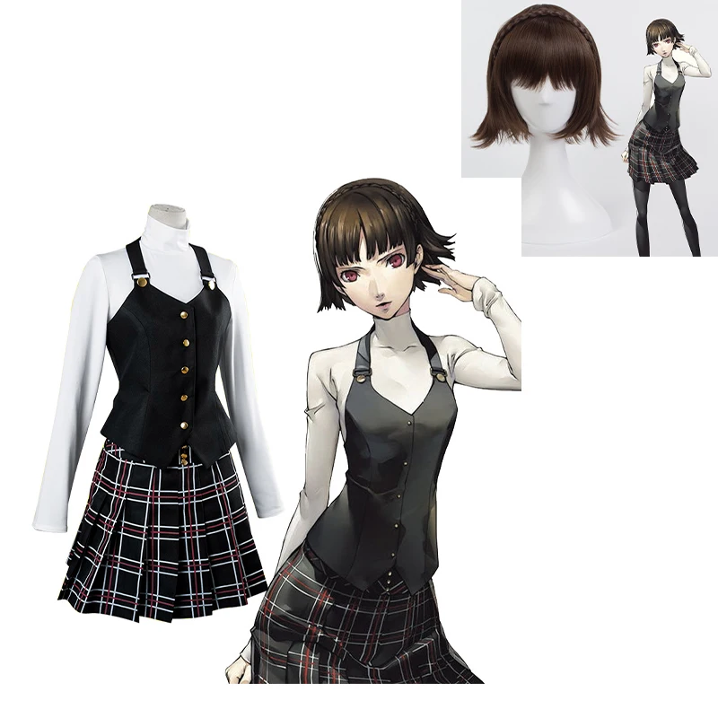 Anime Queen cosplay persona 5 makoto niijima Costume for woman School Uniform Halloween Carnival Party Dress Wig shirt skirts
Anime Queen cosplay persona 5 makoto niijima Costume for woman School Uniform Halloween Carnival Party Dress Wig shirt skirts