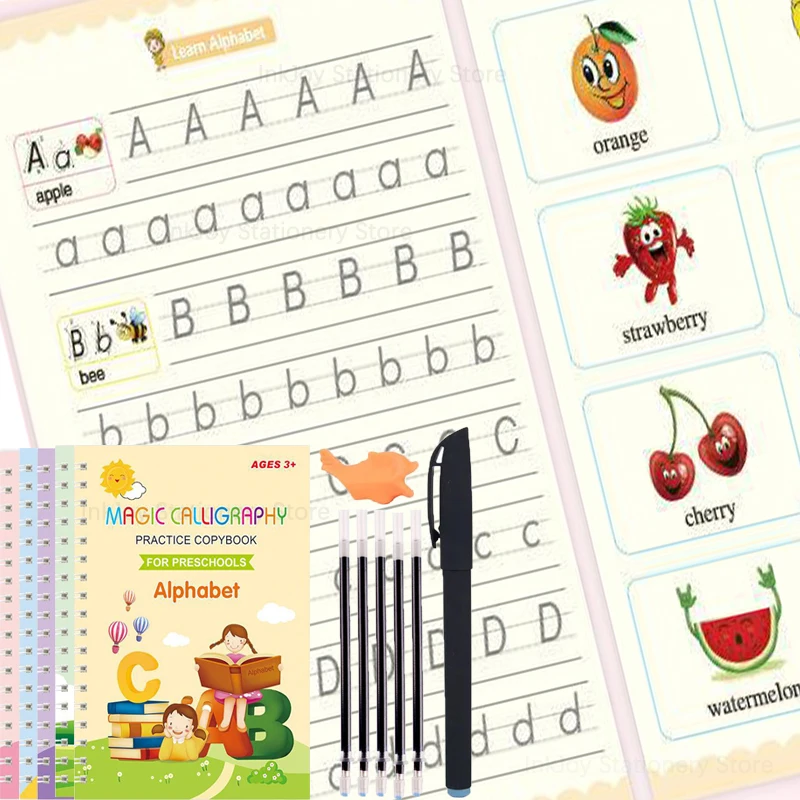 Magic Writing Book in Calligraphy Notebook Montessori Kids Reusable Educational Practice/math/english Book For kids Toys
Magic Writing Book in Calligraphy Notebook Montessori Kids Reusable Educational Practice/math/english Book For kids Toys