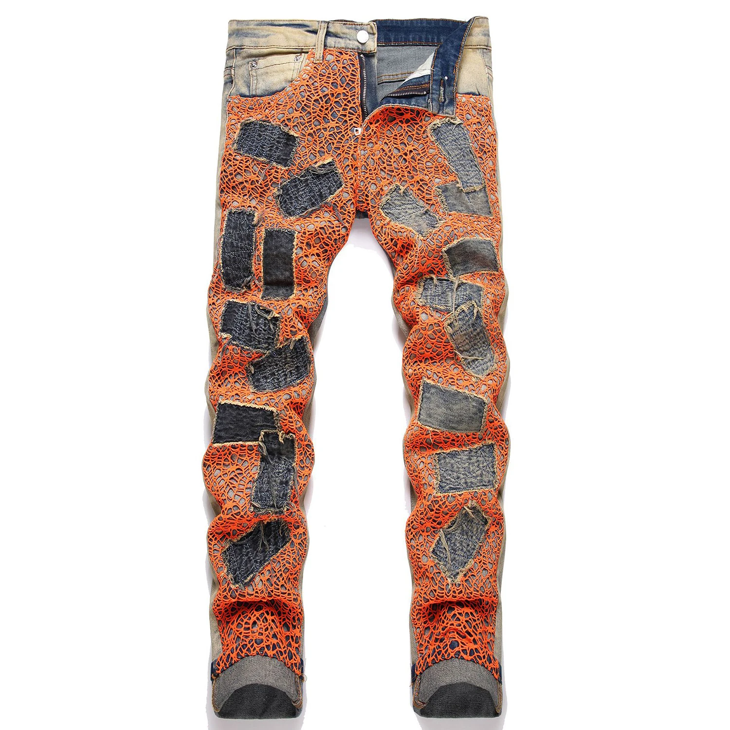 Light Luxury Men’s Slim-fit Colorful Denim Pants,Fashion Net Embroidery Decors Trendy Jeans, Sexy Street Jeans Pants;
Light Luxury Men’s Slim-fit Colorful Denim Pants,Fashion Net Embroidery Decors Trendy Jeans, Sexy Street Jeans Pants;