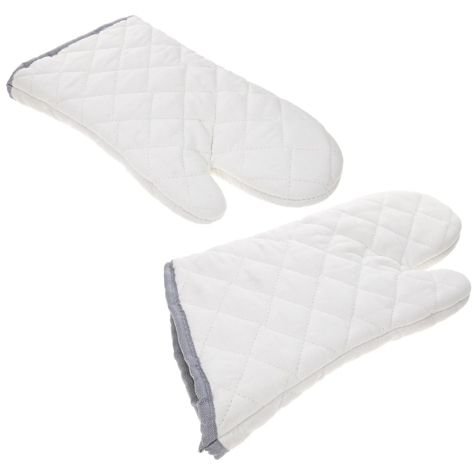 

White Cotton Cloth Non-slip Heat Resistant Gloves Kitchen Oven Mitt Cooking Tools for Home Restaurant