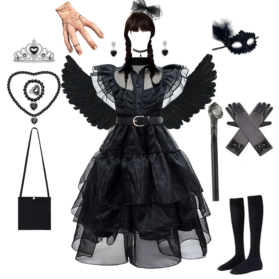 Wednesday Addams Costume Girl Kids Black Dress Party Evening Dress Carnival Costumes Girls
Wednesday Addams Costume Girl Kids Black Dress Party Evening Dress Carnival Costumes Girls