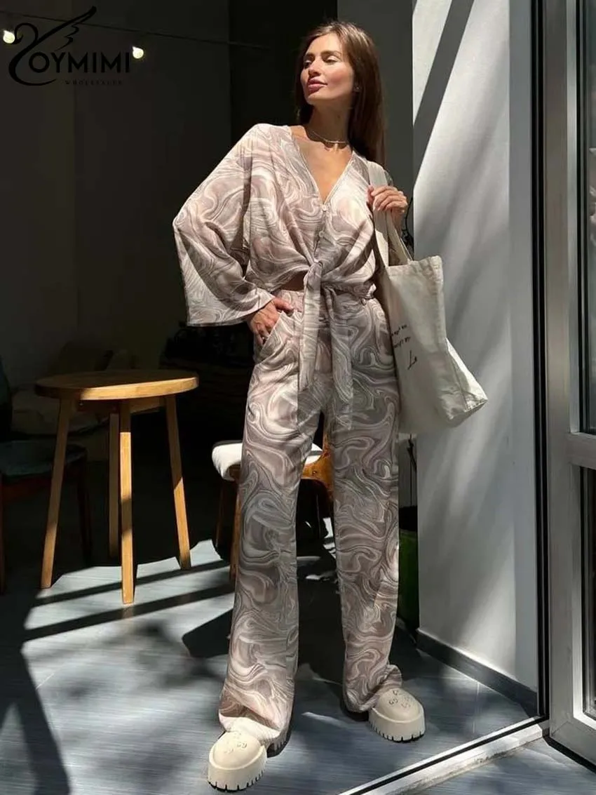 Oymimi Fashion Khaki Print Sets For Women 2 Pieces Casual V-Neck Long Sleeve Button Shirt And High Waist Trousers Set Streetwear
Oymimi Fashion Khaki Print Sets For Women 2 Pieces Casual V-Neck Long Sleeve Button Shirt And High Waist Trousers Set Streetwear