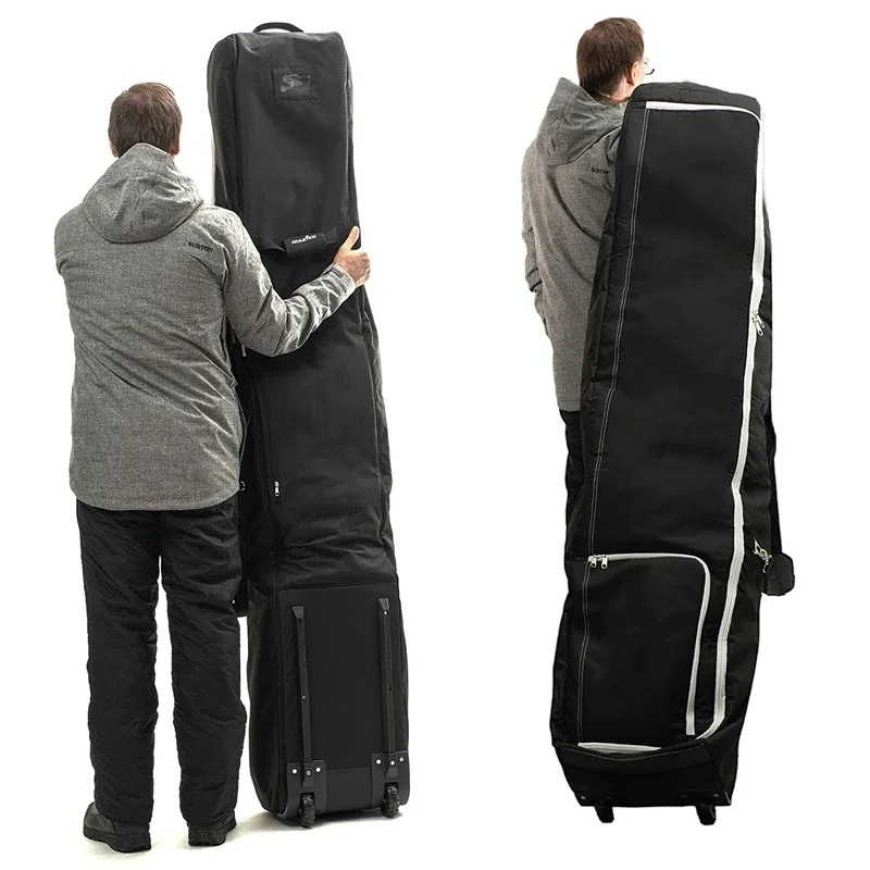 

Men Women Luxury Rolling Double Snowboard Padded Ski Bag Wheels Air Travel Snowboard Wheels Fashion Ski Bag