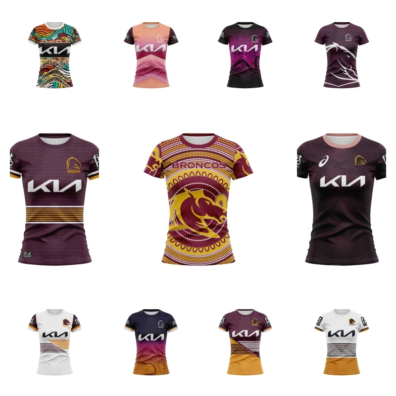 

2023-24 WOMEN Brisbane Broncos Home / Away / Indigenous / Anzac / Singlet Rugby Jersey