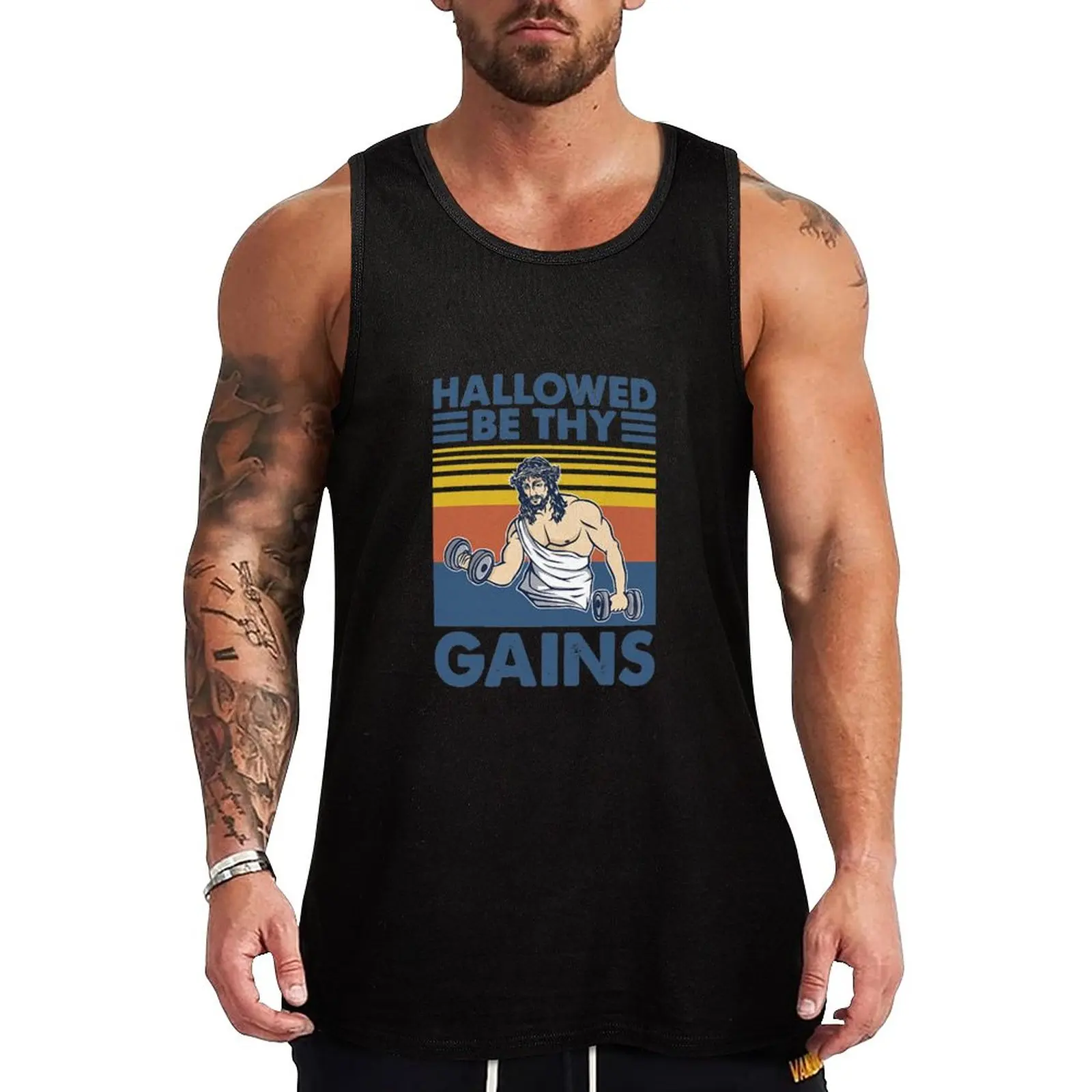 Hallowed Be Thy Gains Jesus Gym Vintage Tank Top sports vest men clothing Fitness men clothing
Hallowed Be Thy Gains Jesus Gym Vintage Tank Top sports vest men clothing Fitness men clothing