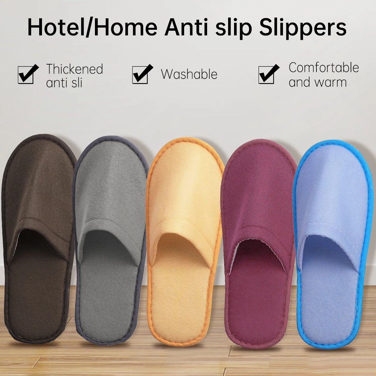

Non-woven Women Men Four Seasons Flip Flop Non-slip Slippers Loafer Home Guest Wedding Shoes Soild Color Hotel Slippers
