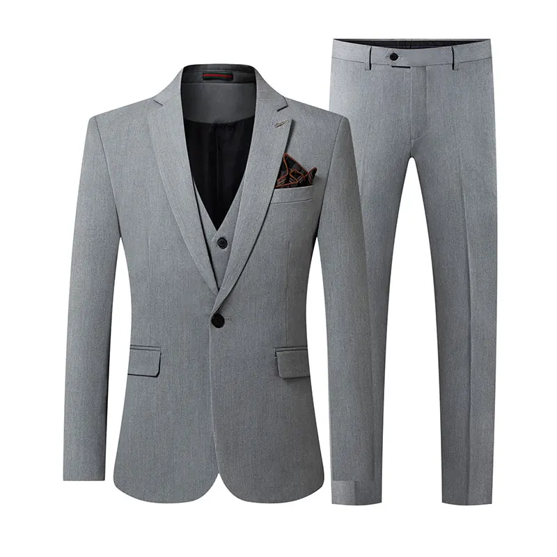 High quality (suit + vest + trousers) British style casual fashion business wedding party dress men's slim suit three-piece suit
High quality (suit + vest + trousers) British style casual fashion business wedding party dress men's slim suit three-piece suit