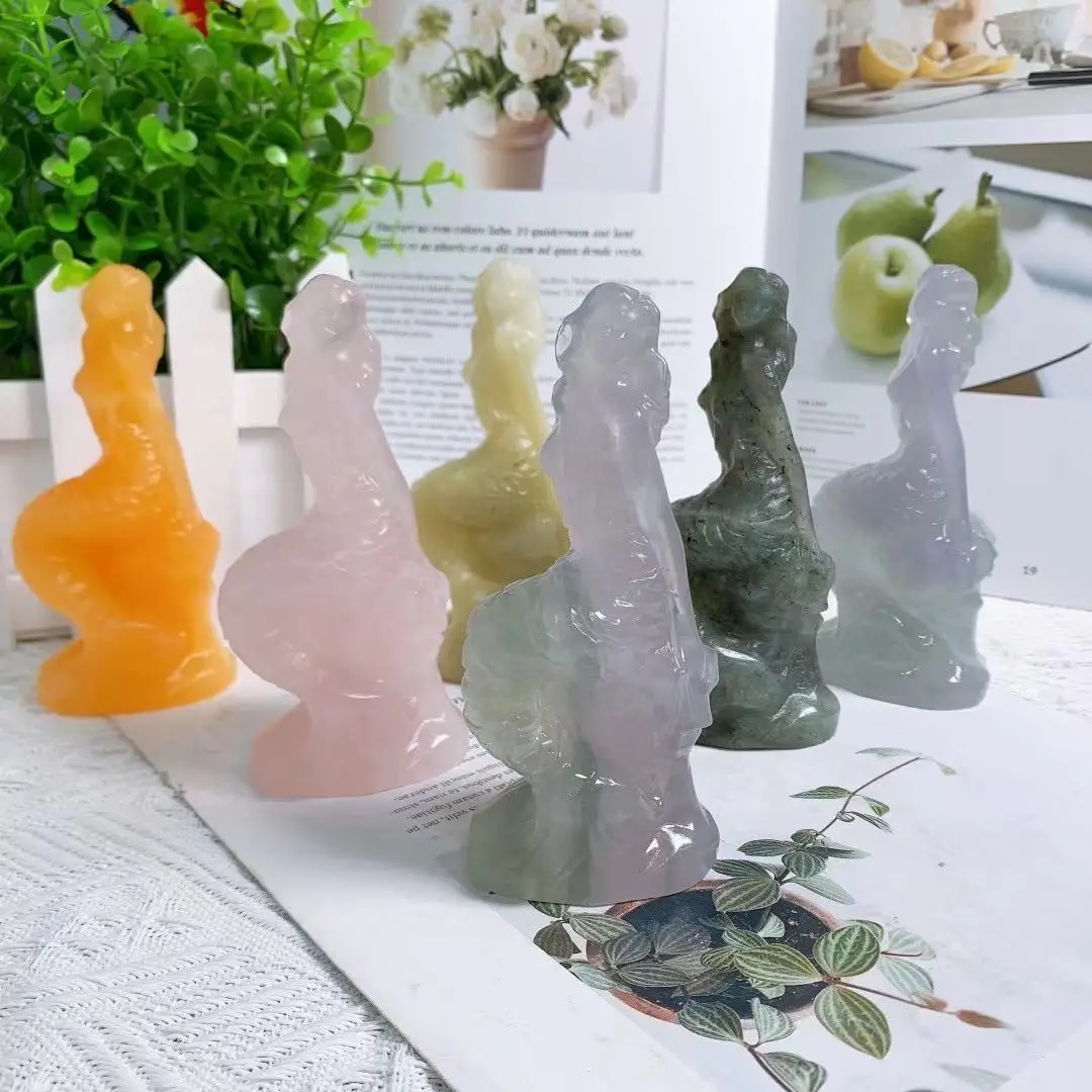 110-120mm Handmade Carved Pink/dream purple/ jade/Strawberry crystal mermaid Gemstone Natural Crystal Figurine Ornaments
110-120mm Handmade Carved Pink/dream purple/ jade/Strawberry crystal mermaid Gemstone Natural Crystal Figurine Ornaments
