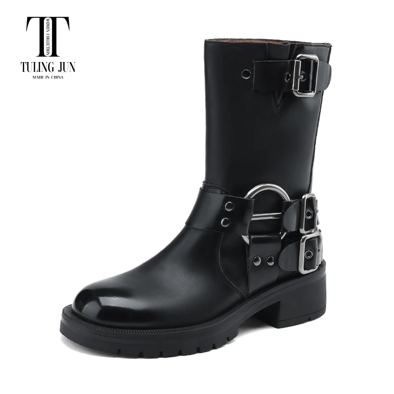 TULING JUN Winter 2023 Woman Round Head Mature Solid Colors Ankle Boots Med Heel Flat With Street Style Shoes T-K627
TULING JUN Winter 2023 Woman Round Head Mature Solid Colors Ankle Boots Med Heel Flat With Street Style Shoes T-K627