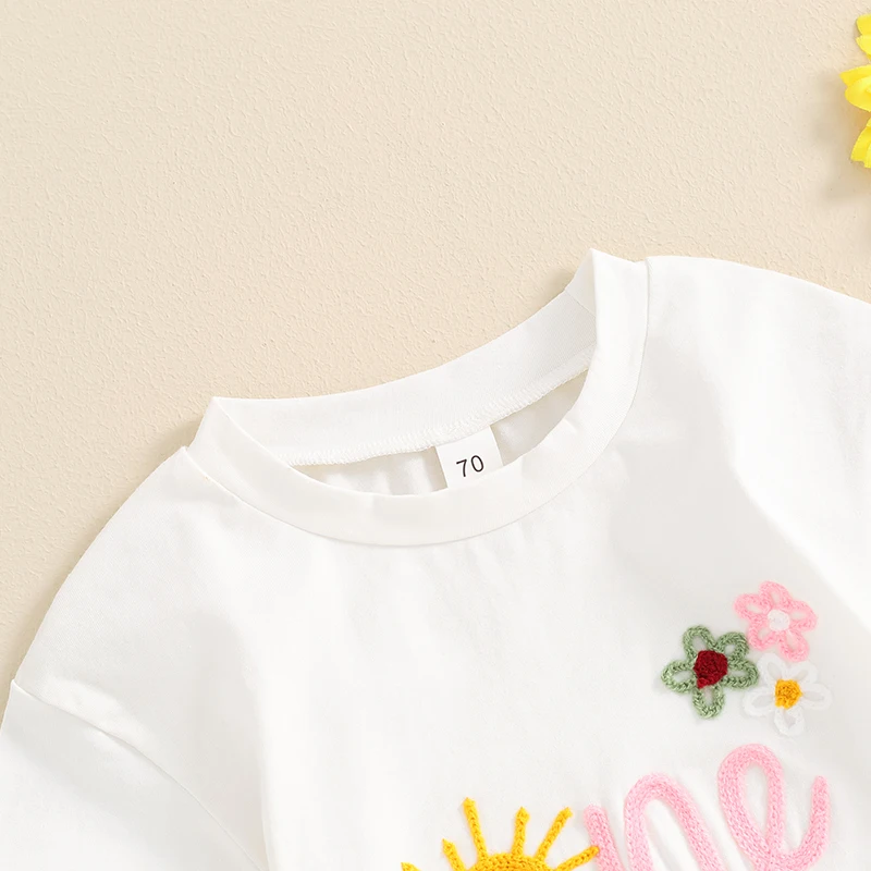 Baby Girl Summer Romper Short Sleeve Round Neck Sun Embroidery Bodysuit Little Girl Playsuit
Baby Girl Summer Romper Short Sleeve Round Neck Sun Embroidery Bodysuit Little Girl Playsuit