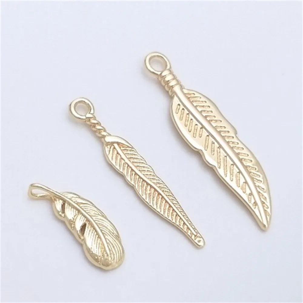 14K Wrapped Gold Long Feather Pendant Leaf Pendant Handmade Diy Earrings Necklace Bracelet Jewelry Charms Pendant K486
14K Wrapped Gold Long Feather Pendant Leaf Pendant Handmade Diy Earrings Necklace Bracelet Jewelry Charms Pendant K486