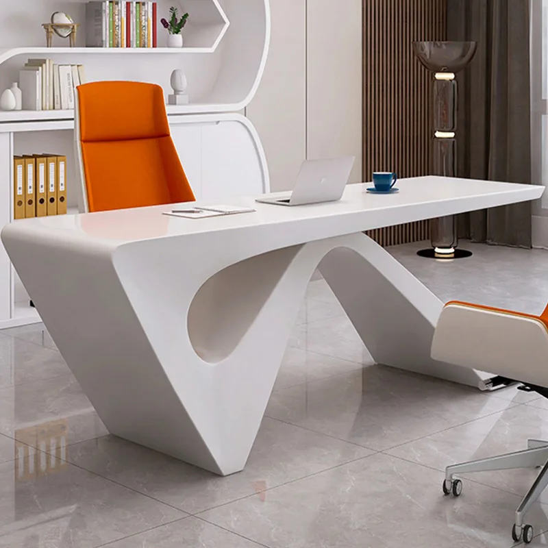 

White Drawers Office Desks Conference Work Modern Luxury Simple Designer Storage Office Table Executive Tavolino Furnitures