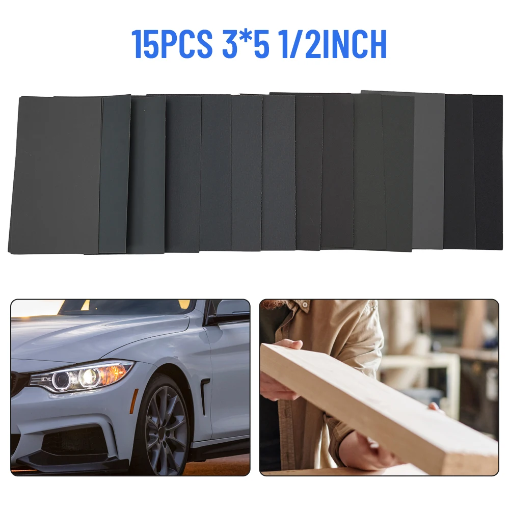 15Pcs Wet /Dry Sandpaper 400 600 800 1000 1200 1500 2000 2500 3000GRIT Abrasive Tools For Wood Metal Polishing Automotive
15Pcs Wet /Dry Sandpaper 400 600 800 1000 1200 1500 2000 2500 3000GRIT Abrasive Tools For Wood Metal Polishing Automotive
