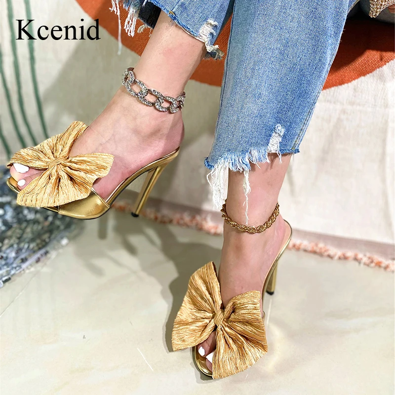 Kcenid Fashion Gold Butterfly-knot High Heels Slippers Causal Designer Thin Heels Women Summer Dress Shoes Party Women Sandals
Kcenid Fashion Gold Butterfly-knot High Heels Slippers Causal Designer Thin Heels Women Summer Dress Shoes Party Women Sandals