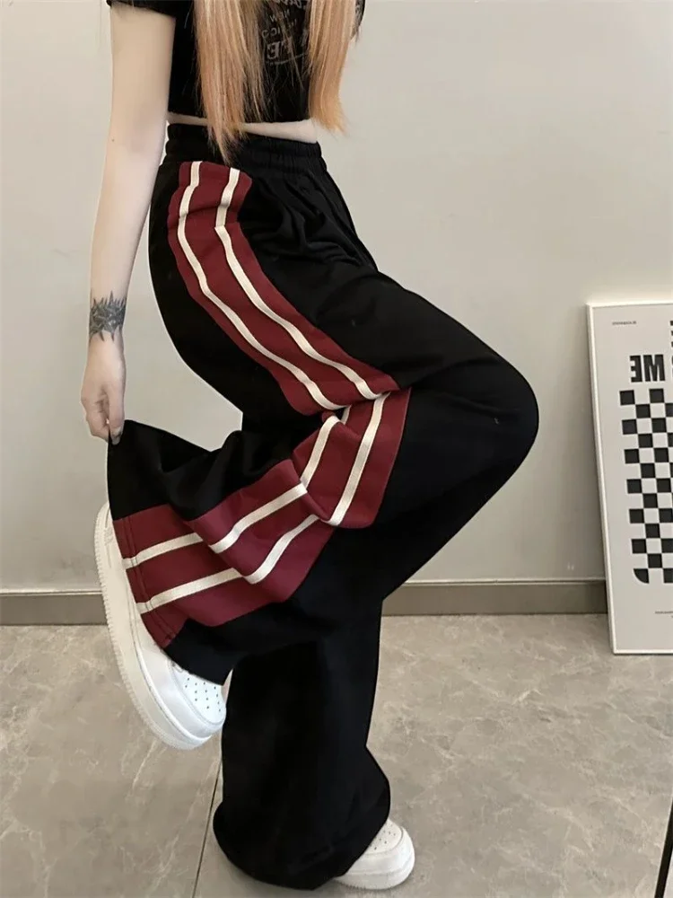 

Deeptown Y2k Kpop Black Baggy Sweatpants Women Hippie Streetwear Striped Oversize Wide Jogger Pants Korean Reviews Many Clothes