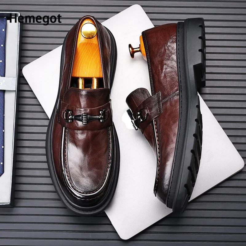 Thick Bottom Non-Slip Breathable Loafers Men's Leather Shoes Men's Business Formal Casual Evening Party Shoes for Male
Thick Bottom Non-Slip Breathable Loafers Men's Leather Shoes Men's Business Formal Casual Evening Party Shoes for Male