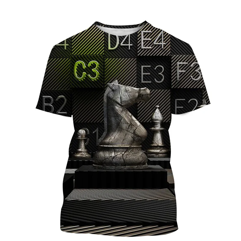 

Футболка мужская с 3D-принтом международных шахматных изделий, крутая Повседневная тенниска с графическим принтом для игр, модная уличная одежда с коротким рукавом