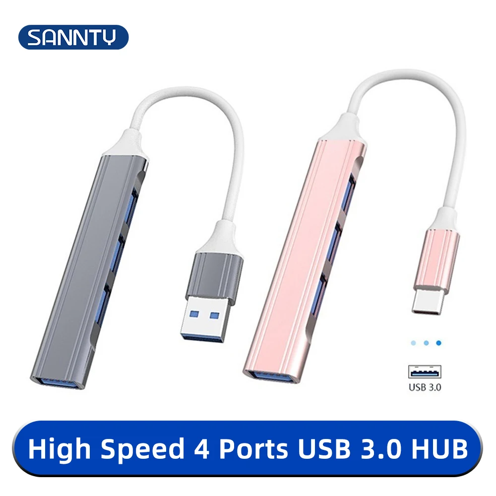 

4 ports USB Hub 3.0 2.0 TYPE-C 3.1 Multi Splitter Adapter OTG For Lenovo Macbook Pro 13 15 Air Pro PC Computer Phone Mobile hard
