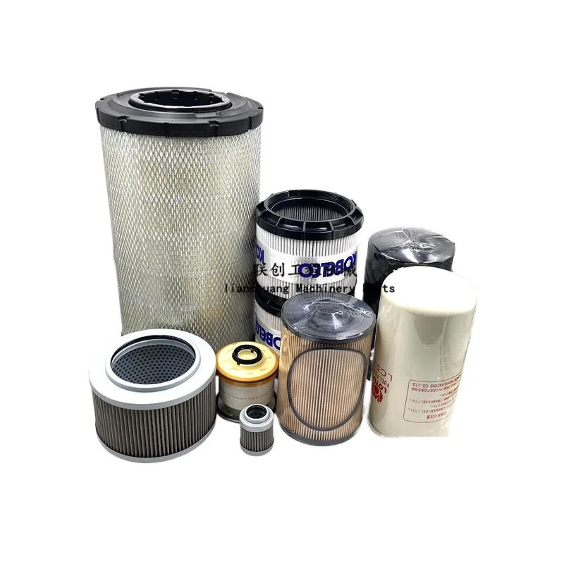 

For Kobelco 210-10 air filter oil diesel grid oil water filter hydraulic pilot inlet and return oil filter element excavator acc