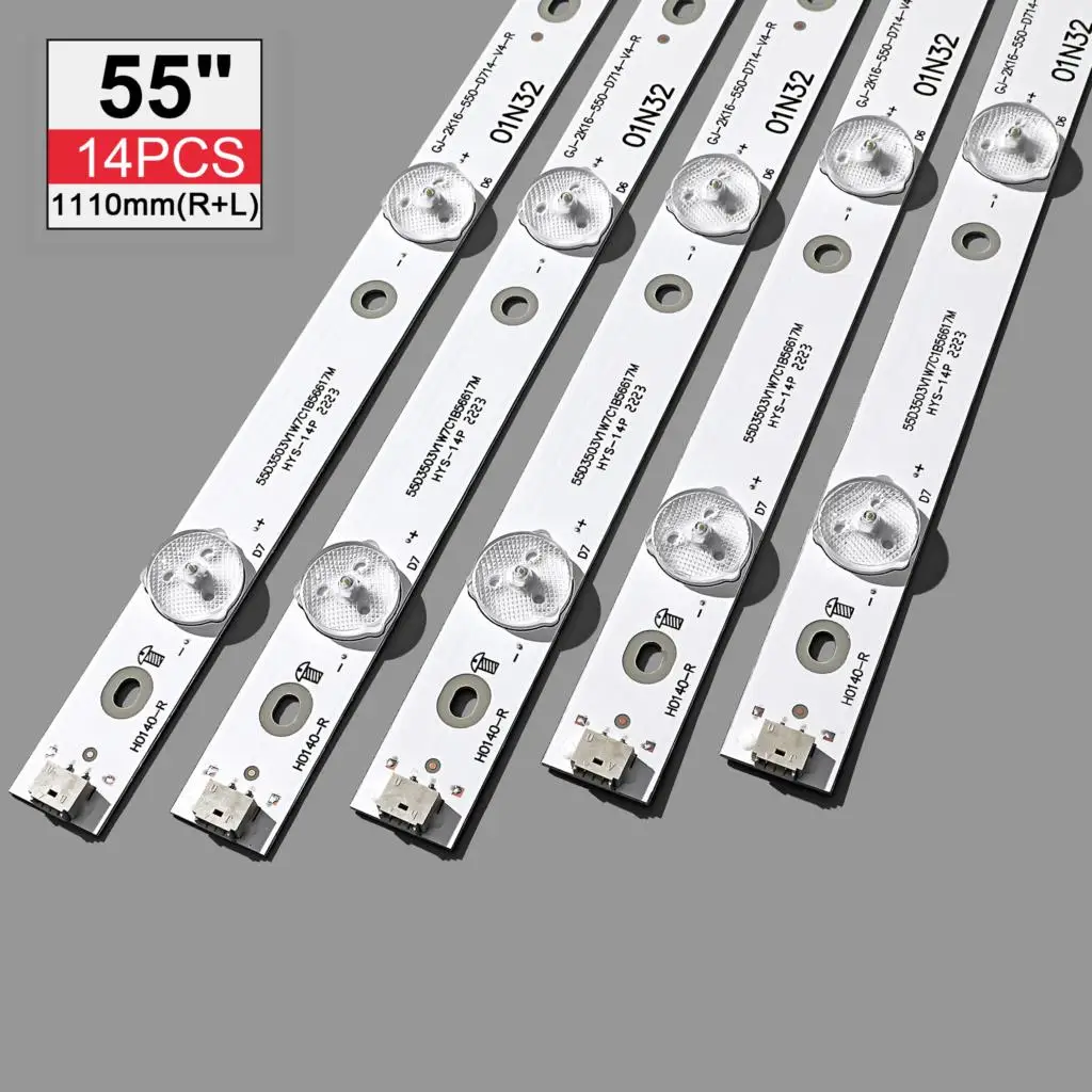 LED Backlight strip 14 lamp for Philips 55"TV 55PFF5701 LB55072 55PUS6501/12 TPT550U2 EQLSHA.G GJ-2K16-550-D714-V4-L R TPT550J1
LED Backlight strip 14 lamp for Philips 55"TV 55PFF5701 LB55072 55PUS6501/12 TPT550U2 EQLSHA.G GJ-2K16-550-D714-V4-L R TPT550J1