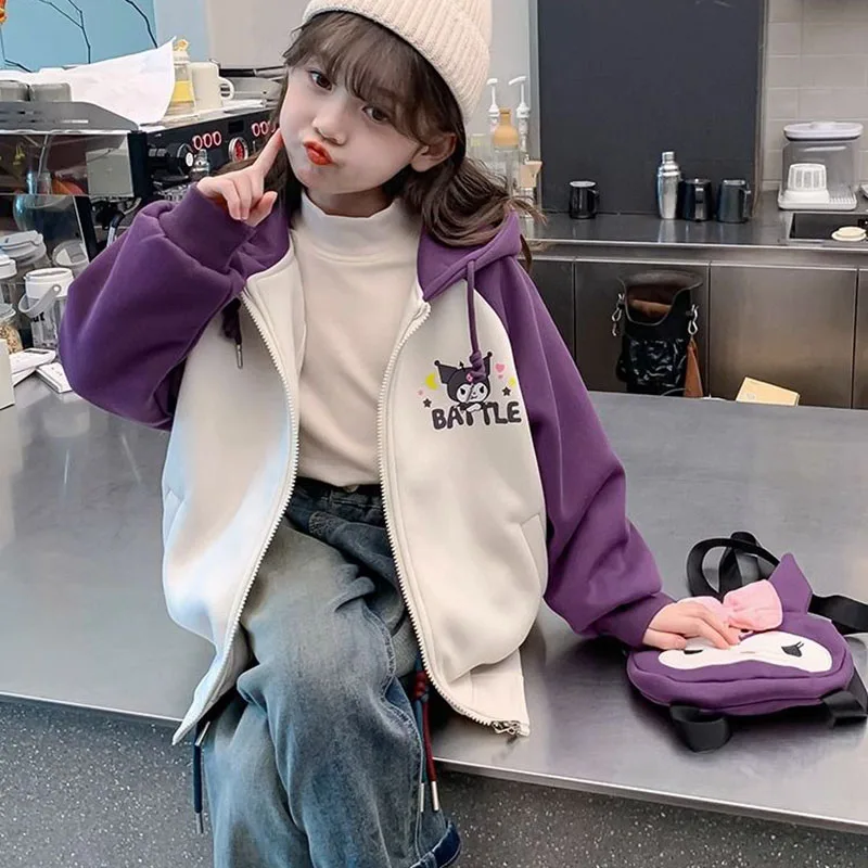 New Kawaii Sanrio Children's Coat Kuromi Accessories Cute Anime Winter Clothes Padded Thickened Hooded Hoodie Toys for Girl Gift
New Kawaii Sanrio Children's Coat Kuromi Accessories Cute Anime Winter Clothes Padded Thickened Hooded Hoodie Toys for Girl Gift