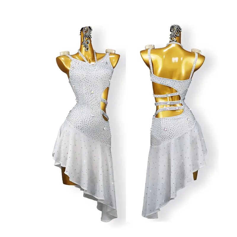 White Latin Dance Competition Costume Sexy Professional Women's Dance Dress Ballroom Clothes Girl's Large Size Wear Custom Skirt
White Latin Dance Competition Costume Sexy Professional Women's Dance Dress Ballroom Clothes Girl's Large Size Wear Custom Skirt
