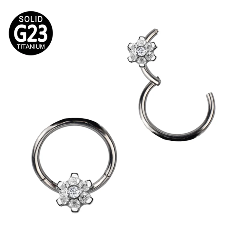 ASTM F136 Titanium Segment Hinged Rings Flower CZ PIERC Lip Labret Ear Tragus Cartilage Daith Helix Hoop Piercings Body Jewelry
ASTM F136 Titanium Segment Hinged Rings Flower CZ PIERC Lip Labret Ear Tragus Cartilage Daith Helix Hoop Piercings Body Jewelry