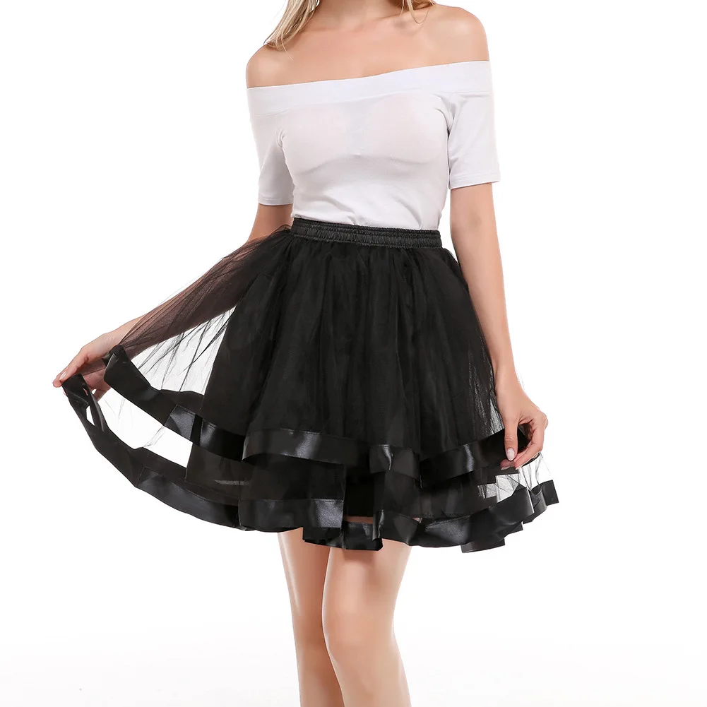 Women'S Black Petticoat 3 Levels Bubble Skirt Layering Hoopless Tutu Mini Puffy Crinoline Underskirts with Ribbon Edge
Women'S Black Petticoat 3 Levels Bubble Skirt Layering Hoopless Tutu Mini Puffy Crinoline Underskirts with Ribbon Edge