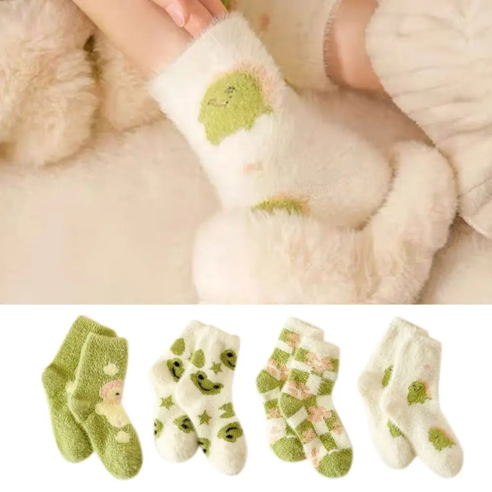 

Thick Winter Socks Casual Coral Plush Thermal Floor Sleep Sock Antiskid Breathable Mid Socks Women